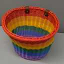 Bike Basket Adults 10.6inches+Kids Bike Basket 8.2inches,Pretty Hand-Woven Rainbow Bicycle Basket