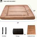 MAXYOYO Japanese Floor Mattress Futon Mattress, Thicken Tatami Mat Sleeping Pad Foldable Roll Up Mattress Guest Mattress Pad Kids Floor Lounger Cushion, Light Brown, Twin