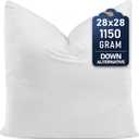 Utopia Bedding Throw Pillows (Set of 1, White) 28 x 28 Inches Down Alternative Pillows for Bed, Sofa, and Couch - Fluffy Decorative Stuffer Pillow for Indoors & Outdoors