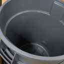 Amazon Basics Heavy Duty Sturdy Round Trash Can, 32 Gallon, Grey, Pack of 2