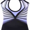 MODAFANS Gymnastics Leotards for Girls Sparkly Ballet Dance Unitards Biketards Tumbling Shorts Cross Back Activewear (Blue, L)