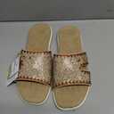 ONCAI Womens Sandals Rhinestone Ladies Flat Slides Glitter Sparkly Summer Casual Comfort Square Open Toe Sandalias Mujer with Outdoor Rubber Soles US Size 10