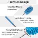 Microfiber Duster for Cleaning,6 Pcs Hand Washable Dusters with 11" to 29.5" Reachable Pole,Small Dusters for Cleaning Office Car Computer Furniture Sofa Ceiling Fan (Blue)