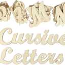 3 Inch 284 Pieces Wooden Letters Unfinished Wood Letters for Crafts Cursive Alphabets with Extras