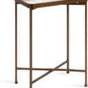 Kate and Laurel Celia Modern Mirrored Tray Side Table, 18 x 12 x 26, Dark Bronze, Foldable Rectangular End Table for Storage and Display