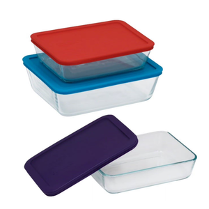 Pyrex Simply Store Glass Storage Container, Multi Color, 6 Piece