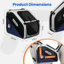Collapsible Dog Crate for Travel, Portable Pet Crate for Small & Large Dogs, Soft-Sided Car Kennel with Heavy-Duty Metal Frame, Mesh Windows, Feeding/Comfort Access for Backseat Trunk Blue