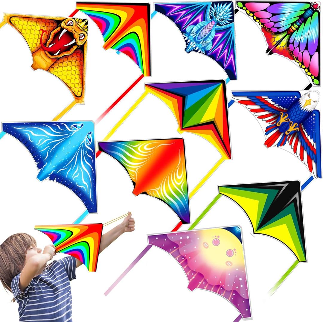 8 Pack/20 Pack Mini Kites for Boys Girls 3-5 6 7 8 Gift & Party Favors, Finger Launcher Kites Easy to Fly Ejection Kite for Kids Teens Ages 4-18 Beach Park Backyard Outdoor Sports Flying Toys