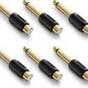 VCE RCA to 1/4" Audio Adapter, 6.35mm Mono Plug Male to RCA Female Connectors 6-Pack