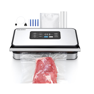 INKBIRD Vacuum Sealer Machine with 160W Double Pump, Full Automoatic Pro Vacuum Sealer for Food Preservation with Liquid/Moist/Dry Food, Food Sealer with Removable Drip Tray, Roll Storage and Cutter