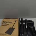 Snow Shovel for Car and Driveway, 42.5 Inch Foldable Lightweight Aluminum Alloy Ice Scraper, Heavy Duty Ergonomic Handle for Emergency Snow Removal, Garden, Black