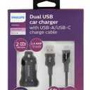Philips Charging Pack 1 DC Charger 2 USB 2.4A & 1USB-A-C Cable Braided