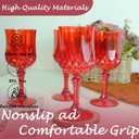 Plastic Wine Glasses, Plastic Goblets Vintage Style Cordial Drinking Glasses for Wedding Reception, Grand Event Party Supplies, Valentine's Day (12, Red)