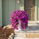Faux Bougainvillea Artificial Flowers Plants for Outdoors Outside Decoration, 2 pcs Purple Fake Flowers UV Resistant Look Real Silk Long Trailing Vines for Front Door Porch Planter Urn Patio Garden