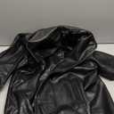 Womens Oversized Faux Leather Motocycle Jacket Zip Up Outwear Coat with Pockets Large