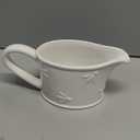 LE TAUCI 17oz Gravy Boat, Ceramic Sauce Boat for Salad Dressings, Creamer, Broth, Black Pepper, Set of 1, Arctic White, Bee Pattern