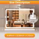 Sweetcrispy 22"x32" LED Vanity Mirror with Lights, Extra-Large