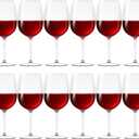 Set of 12 Unbreakable Acrylic Glasses with Stem, 19 oz Plastic Glasses Reusable Clear Goblet BPA-Free for Outdoor Drinking, Pool, Travel, Camping or Picnic Gift Supplies (Goblet)