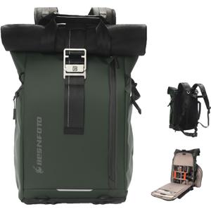 Camera Backpack, Waterproof Travel Camera Bag for Photographer Expandable Roll Top Photography Case for DSLR SLR Mirrorless Camera Fit up to 15.6 inch Laptop with Rain Cover, Large