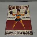 Gym Decor For Women Motivational Metal Gym Signs Real Girl Dont Train To Be Skinny Train To Be A Badass Vintage Badass Home Workout Room Wall Art Retro Fitness Sign 8x12 Inch (20X30cm(12*8in))