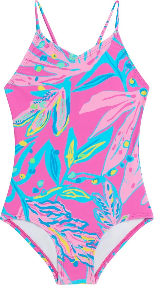 Kanu Surf Girls Hurricane Beach Sport UPF 50 One Piece Swimsuit (2T, Tammy Pink)