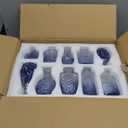 Glass Bud Vase Set of 20 - Small Vases for Flowers in Bulk - Assorted Vintage Crystal Vases for Flowers, Table Centerpieces (Blue, 20 Pcs)