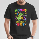 Mommy Of The Birthday Boy T-Rex Dinosaur Boy Party T-Shirt (Small, Black)
