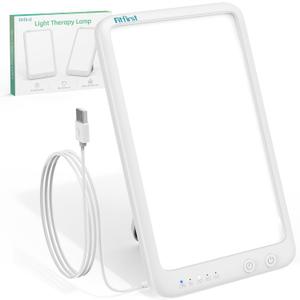 Fitfirst Light Lamp - 10000 Lux Sun Lamp, Gift for Women, 4 Adjustable Brightness Levels, 15-60min Timer Setting, Portable & Foldable Light Box for Home/Office/Travel Use (9 with USB cord)