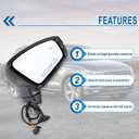 Right Passenger Side Mirror Compatible With 2018 2019 2020 2021 2022 2023 2024 2025 2026 VW Tiguan With Manual Folding Power Glass Heated Turn Signal Blind Spot Black Replace#5NA949146(6+2Pins)