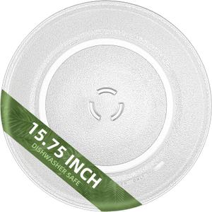 15.75" Microwave Turntable Plate Compatible with Kitchen Aid 461967721091 8205676 4375405, 15 3/4 inch Replacement Microwave Glass Plate for Whirlpool W11373838 W10832238 W11340343 (15.75" Ring Shape Hole)