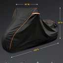 COVERVIN Full Enclosed Motorcycle Cover, 600D Heavy Duty Waterproof Motorcycle Cover, Outdoor UV Protection with Reflective Strips, Fits 108" Harley Honda Yamaha Suzuki, Cruiser, Touring Black