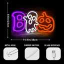 Halloween neon sign for Wall Decor Neon Halloween Sign for Bedroom Halloween Led Sign Light up sign for Game Room Man Cave Neon Halloween Decorations