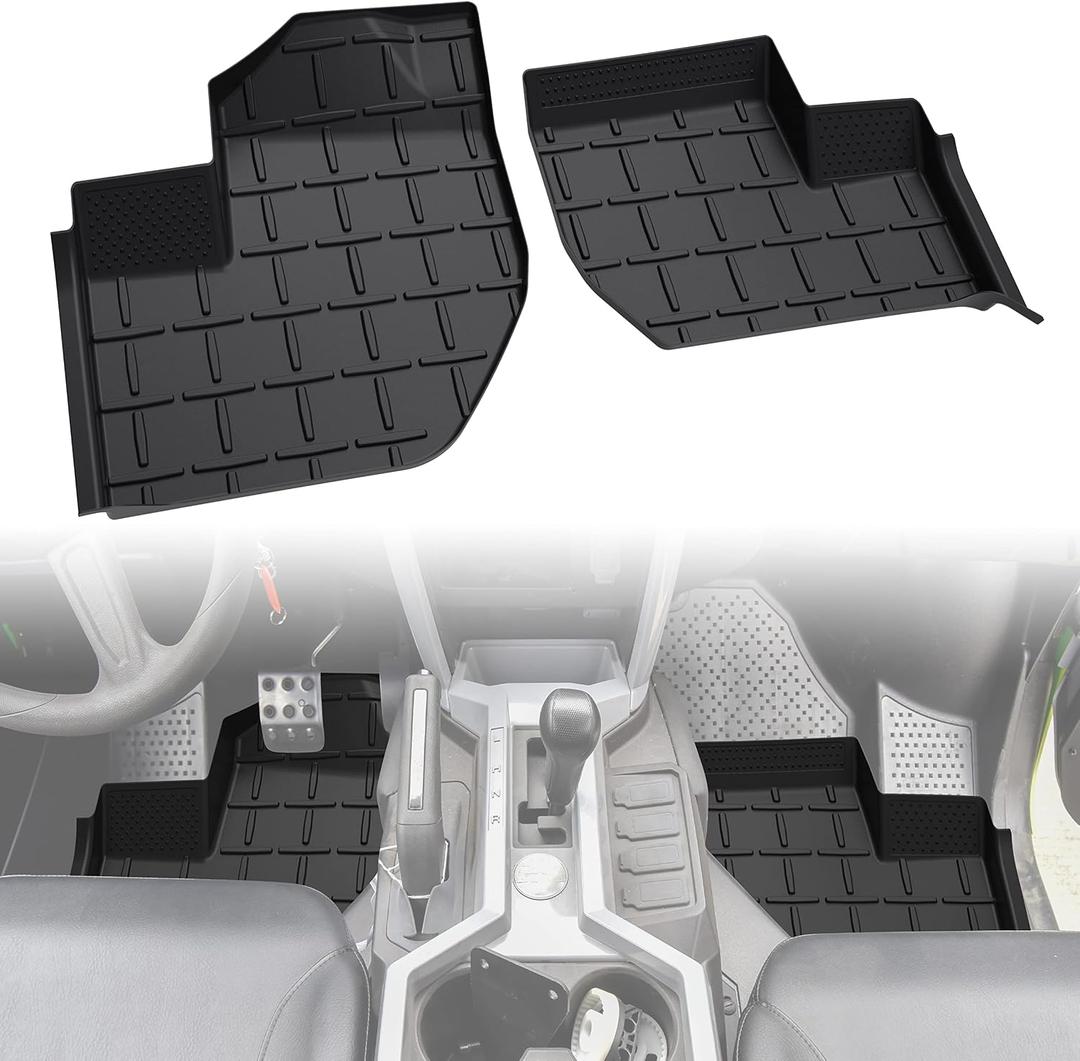 SAUTVS Front Floor Mats for Yamaha RMAX 1000 Wolverine X2 X4 850 2018-2026 | Anti-Slip TPE, Raised Edges, All-Weather Protection, Easy Hose Clean, Floor Liner Slush Mat for RMAX2 RMAX4, 2PCS