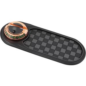 Multifunction Car Anti-Slip Mat,Portable Electronic Device Mount,Universal Phone Holder,Rotatable Anti Skid Car Dashboard Pad with Temporary Parking Numbe for Phones, Keys, Gadgets (Gold)