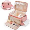 Breast Pump Bag Fit for Spectra S1 and S2, Pumping Bag with Waterproof Mat for Pump Accessories, Portable Pump Carrying Case for Work, Travel and Family Use, Pink