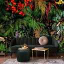 Jdayda Green Leaf Wallpaper Mural Tropical Botanical Leaves Wall Murals for Bedroom Living Room (Not Self-Adhesive)