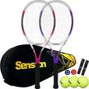 Senston 27" Adult Tennis Racket Set Durable Lightweight Vibration Dampening | Anti-sweat ergonomic grip, aerospace aluminum frame, big sweet spot, smooth power swings