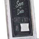 HBCY Creations Rustic Whitewash Tabletop Chalkboard Sign / Hanging Magnetic Wall Chalkboard / Small Countertop Easel / Kitchen Memo Board, 9.5" x 14", for Weddings, Birthdays, Baby Announcements