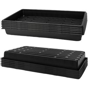 10 Pack 1020 Trays, Extra Thick Heavy Duty Seed Starting Trays - No Holes, No Leak, Reusable Propagation Flats for Microgreens, Seedlings, Plant Germination, Fodder and Transplant