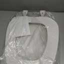 Centoco Eljer Emblem Round Toilet Seat with Square Front, Closed Front with Cover, Residential, Plastic, Made in the USA, EMB201-001, White