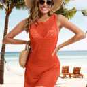 Lylinan Womens Swimsuit Coverup Summer Sleeveless Outfits Swimwear Bathing Suit Cover Ups Beach Dresses S-XXL (Orange, XL)