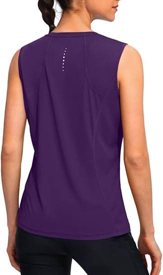 Womens Workout Tank Tops Lightweight Sleeveless Shirts for Women Loose Fit Tops for Athletic Running Tennis Yoga M