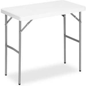 2.7ft Rectangular Folding Table for All-Occasion, Foldable Table with HDPE Tabletop and Steel Legs, Durable and Stable Small Folding Table, Perfect for Camping, Picnic, Party, Indoor & Outdoor