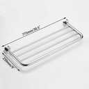 30inch Lengthened Shower Towel Shelf, 2-Tier Towel Rack for Bathroom Wall Mount, Stainless Steel Bath Towel Holders for Toilet Double Tier, Polished Finish