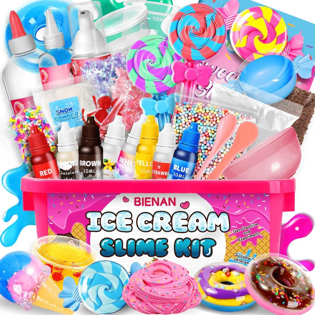 Gift Butter Slime Kit for Girls 10-12, Ice Cream Slime Making Kit to Make Butter Slime, Cloud Slime and Foam Slimes, Ideal Birthday Christmas Easter New Year Gift for Boys and Girls
