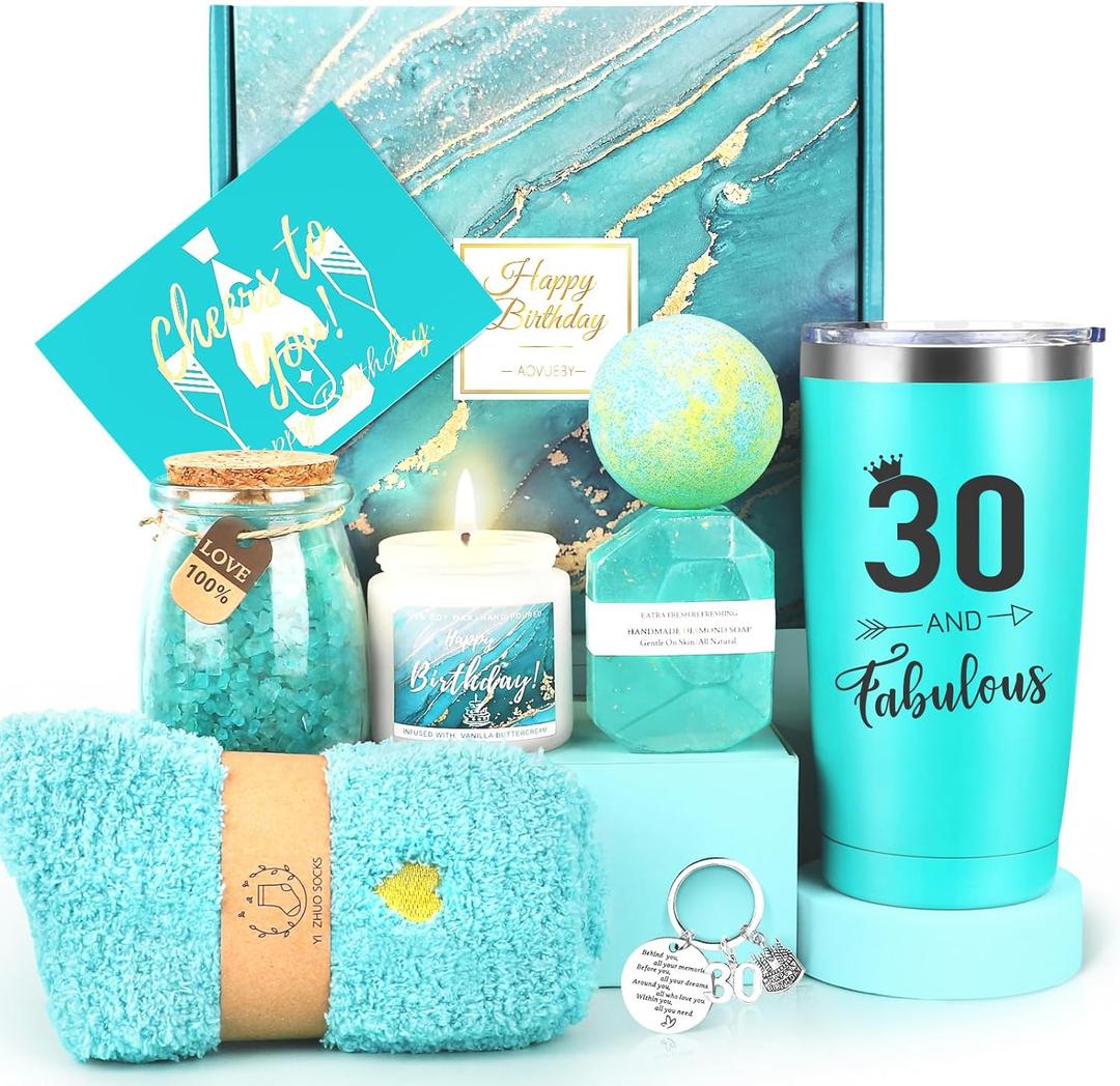 30th Birthday Gifts for Her, 30th Birthday Gifts for Women, 30 and Fabulous 30th Birthday Gift Ideas, 30 30th Birthday Gift Baskets for 30 Year Old Mom Sister Friend Wife Coworker Born in 1995