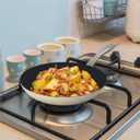 COOKLIFE 10.25 Inch Lightweight Enameled Cast Iron Frying Pan - Toxin-Free - Oven Safe up to 500 F or on Stovetop - Cast Iron Skillet for Cook, Bake - Antique White