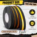 2" x 80ft Anti Slip Tape with Reflective Stripe, Adhesive Grip Non Slip Stair Treads Tape, Non Skid High Traction Adhesive for Stairs Step Ramps Boats Decks