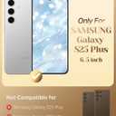for Samsung Galaxy S25 Plus Case with Stand, Phone Case with Double Ring Kickstand, Women Girls Bling Glitter Cute Luxury Protective Case for Galaxy S25 Plus, Silver