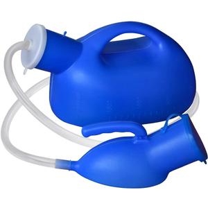Men's Urinal with Hand-held Portable Urine Cup 2000 ml Large Capacity Male urinals for Elderly Hospital beds Wheelchair (Blue)